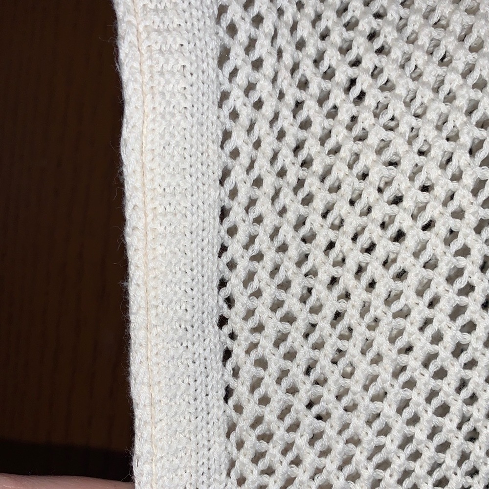 Lane Bryant Cotton Crochet Open Knit Boxy V-Neck Batwing Short Sleeve Poncho Top - Picture 13 of 16
